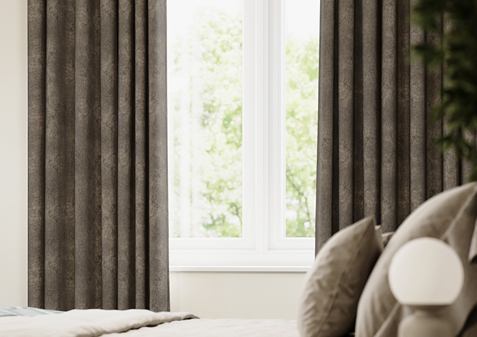 Chenille (Blackout) Eyelet, Latte - Ready Made Curtains - Image 6